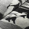 Moderner rechteckiger Teppich in Weiß, Schwarz und Grau mit abstraktem Muster GRI227 Angebot