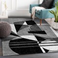 Moderner geometrischer Design-Teppich rechteckig Grau Weiß Schwarz GRI229 Aktion