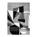 Moderner geometrischer Design-Teppich rechteckig Grau Weiß Schwarz GRI229 Verkauf