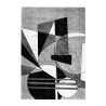 Moderner geometrischer Design-Teppich rechteckig Grau Weiß Schwarz GRI229 Verkauf