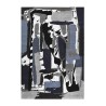 Moderner rechteckiger Wohnzimmerteppich, Kurzflor, abstrakt BLU018 Verkauf