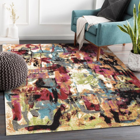 Moderner rechteckiger Wohnzimmerteppich in Multicolor Design MUL434 Aktion
