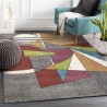 Rechteckiger Teppich, mehrfarbig, geometrischer Stil, Kurzflor, MUL436 Aktion