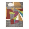 Rechteckiger Teppich, mehrfarbig, geometrischer Stil, Kurzflor, MUL436 Verkauf
