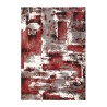 Moderner rechteckiger Design-Teppich in Rot, Grau und Weiß MUL439 Verkauf