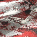 Moderner rechteckiger Design-Teppich in Rot, Grau und Weiß MUL439 Angebot