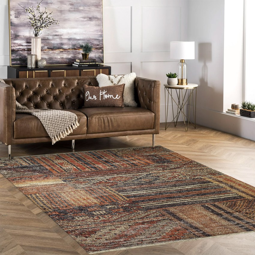 Rechteckiger Teppich im ethnischen Stil, bunt, für Wohnzimmer und Küche KILI02 Aktion