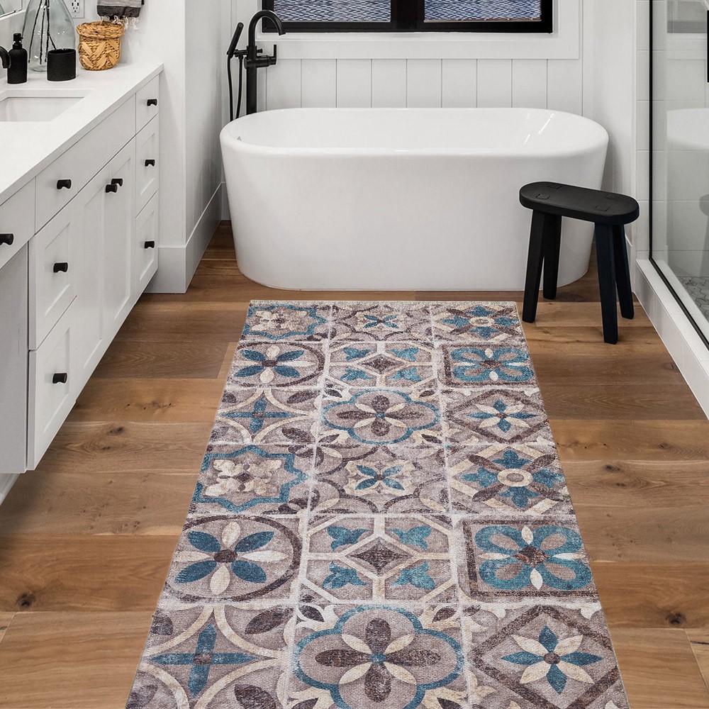 Rutschfester Teppichläufer Kücheneingang Mosaikfliesen MAR228