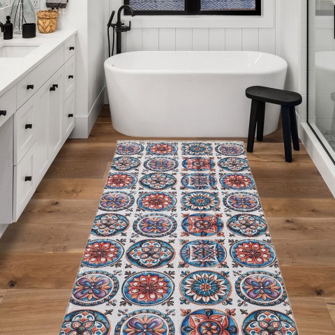Läufer rutschfest für Flur, Eingangsbereich, Küche im Mosaik-Stil MUL426 Aktion