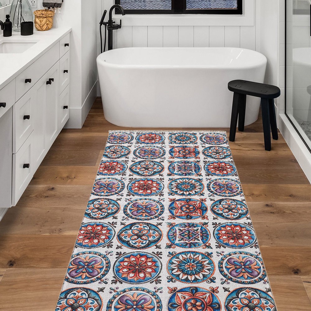 Läufer rutschfest für Flur, Eingangsbereich, Küche im Mosaik-Stil MUL426