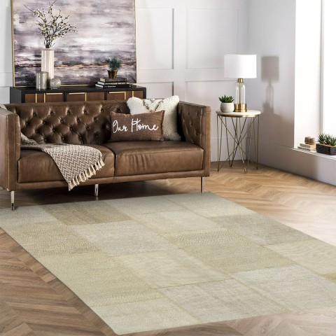 Beiger moderner rechteckiger Teppich für Wohnzimmer und Esszimmer TUBE01 Aktion