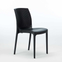 Schwarz Quadratisch Tisch und 4 Stühle Farbiges Polypropylen-Außenmastenset Grand Soleil Boheme Passion 