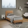 Einzelbett 1 Piazza Nordico Stoff und Holz mit Netz 80x190 Friborg Twin Lagerbestand
