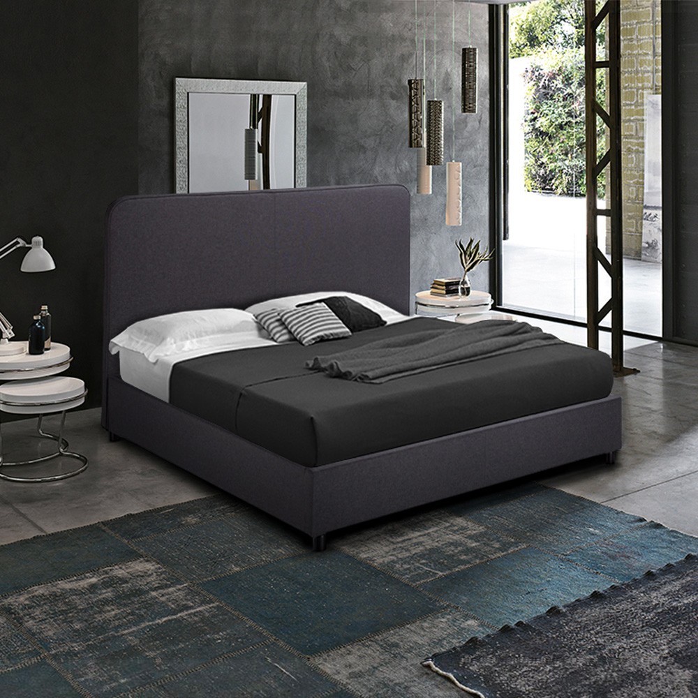 Komplett Großes Einzelbett aus Stoff mit Bettrost 120x190 cm Zurich
