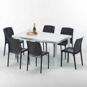 Weiß Rechteckig Tisch und 6 Stühle Farbiges Polypropylen-Außenmastenset Grand Soleil Boheme Summerlife