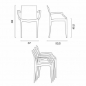 Weiß Rechteckig Tisch und 6 Stühle Farbiges Polypropylen-Außenmastenset Grand Soleil Arm Bistrot Summerlife 
