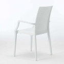 Weiß Rechteckig Tisch und 6 Stühle Farbiges Polypropylen-Außenmastenset Grand Soleil Arm Bistrot Summerlife Maße