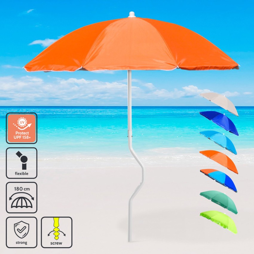 Strand-Sonnenschirm windfest UV-Schutz 180 cm Girafacile Prometeo Modell Strand-Sonnenschirm windfest UV-Schutz 180 cm Girafacile Prometeo Modell