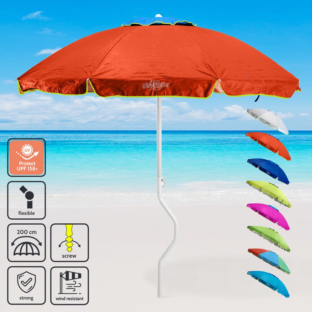 Sonnenschirm 200 cm mit UV-Schutz für Strand oder Angeln GiraFacile  Ermes
