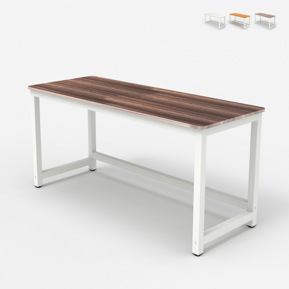 Rechteckiger Bürotisch 120x60cm Holz Metall modern weiß Bridgewhite 120