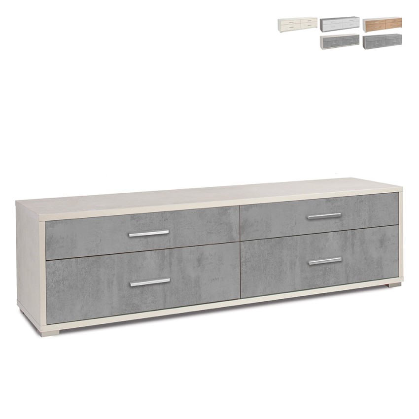 Mobile TV-Schrank mit 4 Schubladen, modernes Design Mila Aktion Mobile TV-Schrank mit 4 Schubladen, modernes Design Mila Aktion