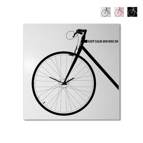 Moderne 50x50cm quadratische Wanduhr Design Fahrrad Bike On Aktion