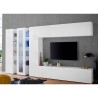 Hochglanz-Weiße Wohnwand mit TV-Möbel, Vitrine & 2 Hängeschränken Joy Wide Rabatte