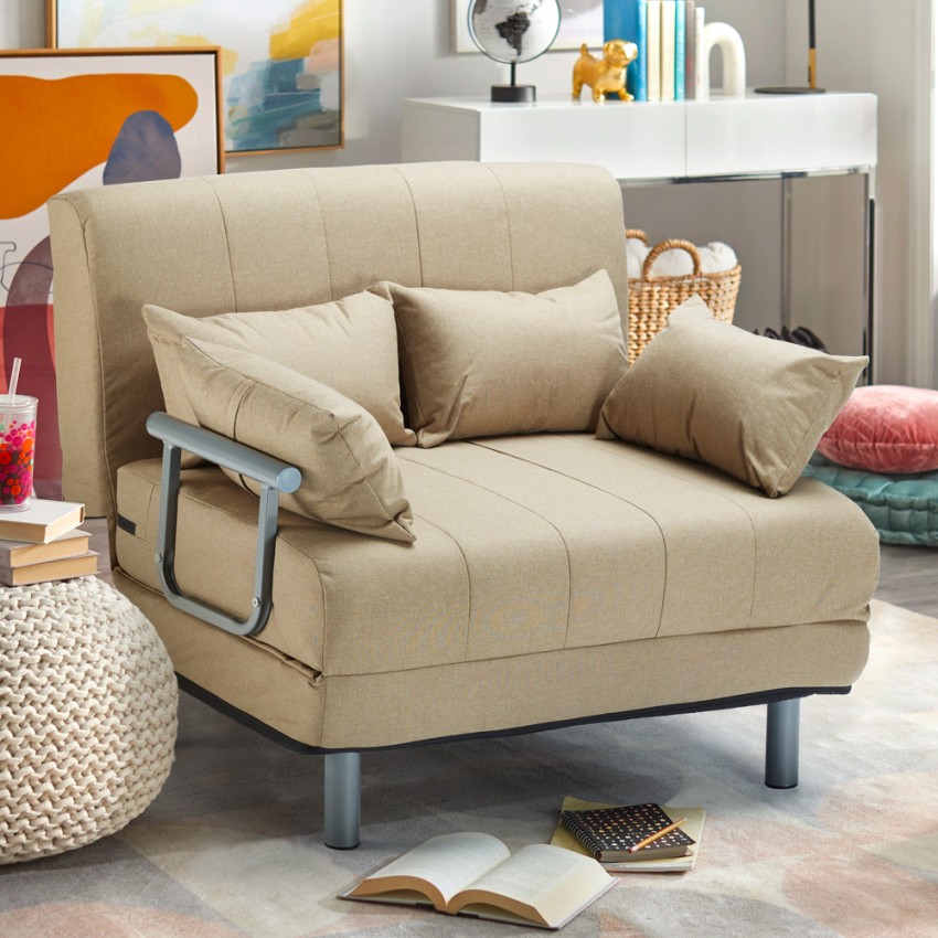 Sofa Sessel Bett quadratisch und halb zusammenklappbar Stoff Deborah Twin