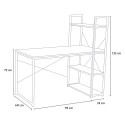 Empire Industrieller 120x60 Stahl-Holz-Schreibtisch mit Bücherregal und Regalen minimalistisches Design  Lagerbestand