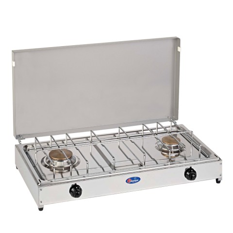 Camping-Gasherd mit 2 Brennern und Deckel 5522G CF Parker Aktion