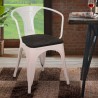 stühle stuhl aus metall holz im industriellen Lix stil für bar küchen steel wood arm Katalog