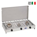 Tragbarer Gasherd Camping 3 Flammen mit Deckel 5523G CF Parker Verkauf