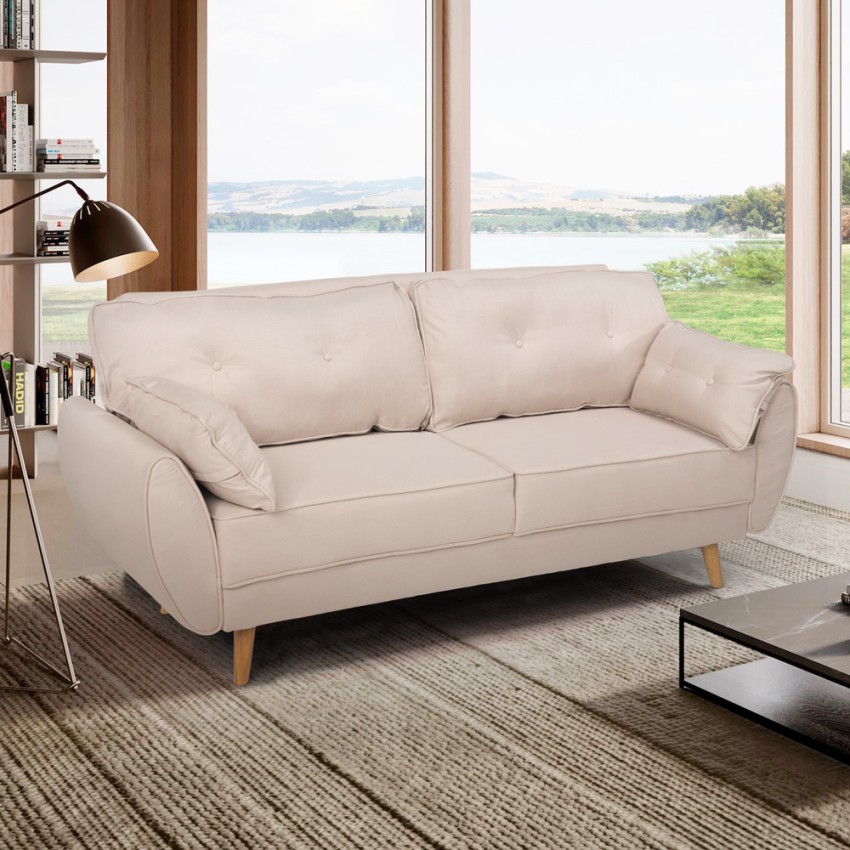  Fortaleza. Schlafsofa clic clac 3-Sitzer nordisches Design verstellbar Stoff 

