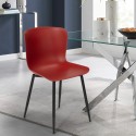 Stuhl Modernes Design in Polypropylen und Metall für Küche Bar Restaurant Chloe Verkauf
