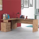 Moderne Winkel-Schreibtisch aus Holz mit 3 Schubladen New Selina WD Aktion