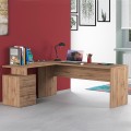 Moderne Winkel-Schreibtisch aus Holz mit 3 Schubladen New Selina WD Aktion