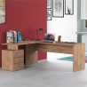 Moderne Winkel-Schreibtisch aus Holz mit 3 Schubladen New Selina WD Aktion