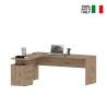 Moderne Winkel-Schreibtisch aus Holz mit 3 Schubladen New Selina WD Verkauf