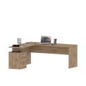 Moderne Winkel-Schreibtisch aus Holz mit 3 Schubladen New Selina WD Sales