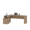 Moderne Winkel-Schreibtisch aus Holz mit 3 Schubladen New Selina WD Sales