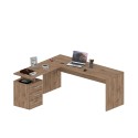 Moderne Winkel-Schreibtisch aus Holz mit 3 Schubladen New Selina WD Angebot