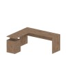 Moderne Winkel-Schreibtisch aus Holz mit 3 Schubladen New Selina WD Auswahl