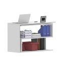 Drehbarer Eckschreibtisch Weiß für Zuhause Büro mit 2 Regalböden Volta WH Kauf