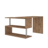 Drehbarer Eckschreibtisch aus Holz mit 2 Regalböden Volta WD Sales