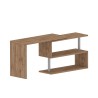 Drehbarer Eckschreibtisch aus Holz mit 2 Regalböden Volta WD Lagerbestand