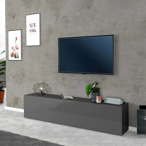 Moderne-TV-Bank für Wohnzimmer 180cm 1 Tür 2 Fächer in grau Note Low Aktion