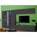 Moderne graue Wohnwand mit TV-Möbel, 2 Hängeschränke, Note Wide Katalog