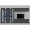 Wohnwand Wohnzimmer TV-Möbel Schrank 2 Vitrinen schwarz Note Mir Sales