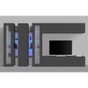Wohnwand Wohnzimmer TV-Möbel Schrank 2 Vitrinen schwarz Note Mir Sales