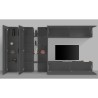 Wohnwand Wohnzimmer TV-Möbel Schrank 2 Vitrinen schwarz Note Mir Rabatte